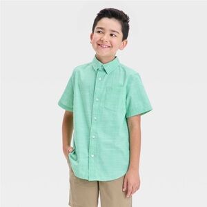 Cat & Jack Light Green Button-Down Shirt